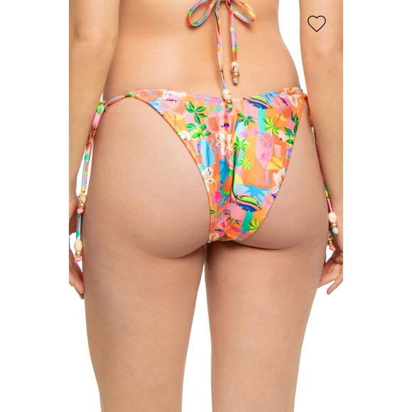 Sz XL Kulani Kinis Havana Haven Brazilian Low Rise Multicolor Bikini Bottom NWT - Picture 8 of 8